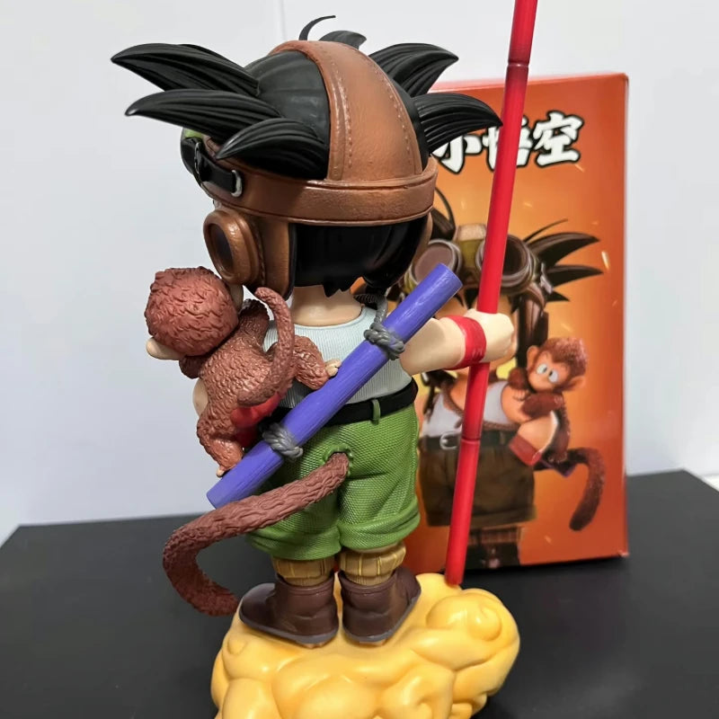 Dragon Ball Kid Goku Figure Flying Nimbus Power Pole PVC Anime Statue Model For Desk Decoration Gift