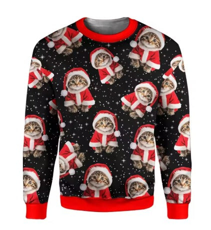 RETRO-KITSCH HOLIDAY SWEATSHIRT | Funny 3D Graphic Ugly Christmas Party Pullover