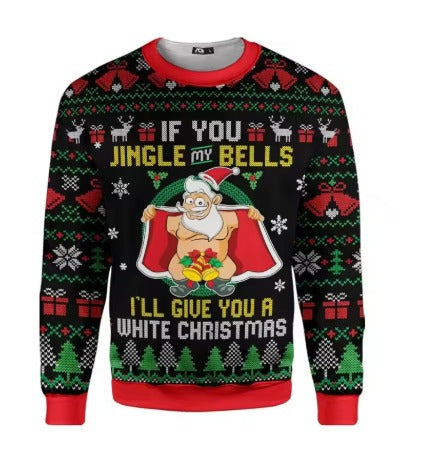RETRO-KITSCH HOLIDAY SWEATSHIRT | Funny 3D Graphic Ugly Christmas Party Pullover